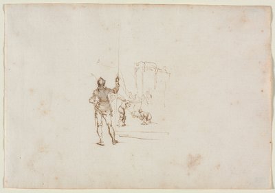 Detalle del Martirio de San Juan Evangelista, según Callot de Stefano della Bella