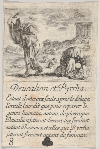 Deucalión y Pirra, del Juego de la Mitología, 1644 de Stefano della Bella