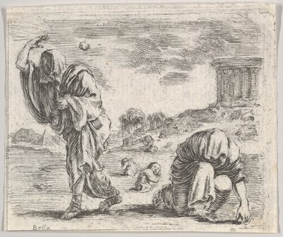 Deucalión y Pirra, del Juego de la Mitología de Stefano della Bella