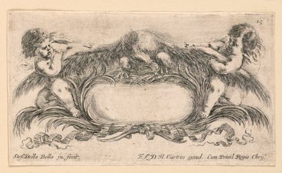 Escudo, No. 15 de "Raccolta di varii cappriccii et nove inventioni di cartelle et ornamenti" de Stefano della Bella