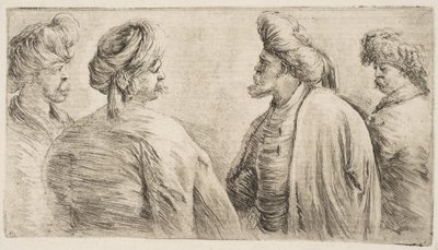 Cuatro turcos, de medio cuerpo de Stefano della Bella