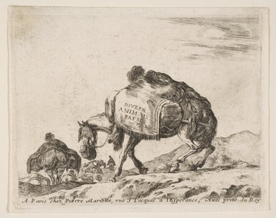 Frontispicio para Diversi Animali: Caballo de carga, ca. 1641 de Stefano della Bella