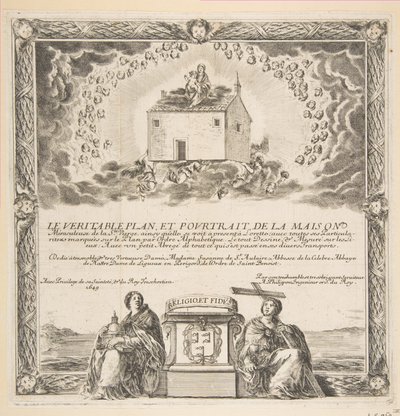Frontispicio para Le Véritable Plan et Pourtrait de la Maison de la Ste. Vierge, 1649 de Stefano della Bella