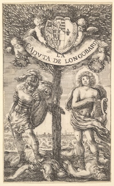 Frontispicio para La caída de Longobardi, poemas de Sigismond B. de Stefano della Bella