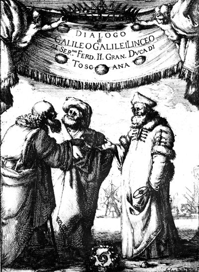 Frontispicio del Dialogo dei Massimi Sistemi de Galileo, 1632 de Stefano della Bella