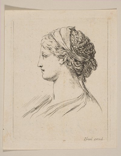 Cabeza de una mujer de perfil, 1650 de Stefano della Bella