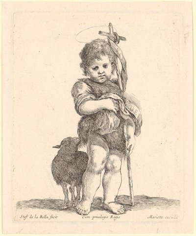 Juan el Bautista de niño, recogiendo su túnica de Stefano della Bella
