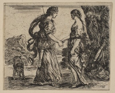 Júpiter y Calisto, del Juego de la Mitología Jeu de la Mythologie, 1644 de Stefano della Bella