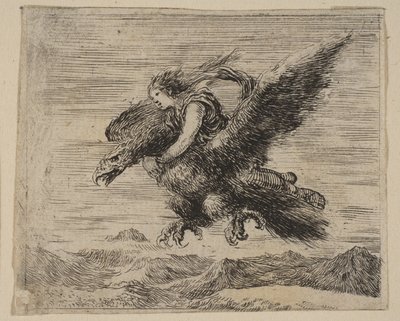 Júpiter y Ganimedes, del Juego de la Mitología, 1644 de Stefano della Bella