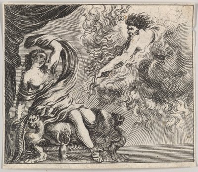 Júpiter y Semele, del Juego de la Mitología de Stefano della Bella