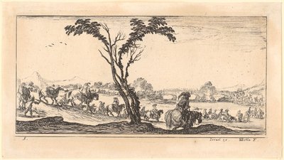 La caballería cruza un río de Stefano della Bella