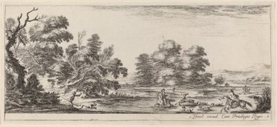 Paisaje con caza de ciervos, en o antes de 1647 de Stefano della Bella