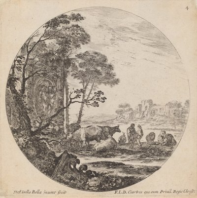 Paisaje con Ruinas Romanas, 1646 de Stefano della Bella