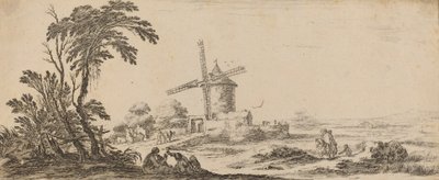 Paisaje con molino de viento de Stefano della Bella
