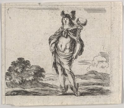 Mercurio, del Juego de la Mitología Jeu de la Mythologie, 1644 de Stefano della Bella