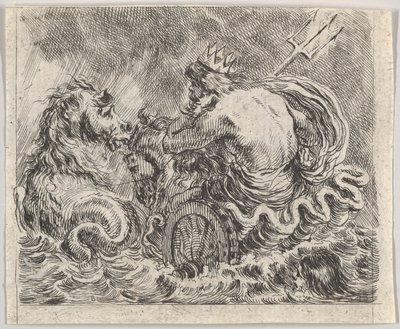 Neptuno, del Juego de la Mitología Jeu de la Mythologie de Stefano della Bella