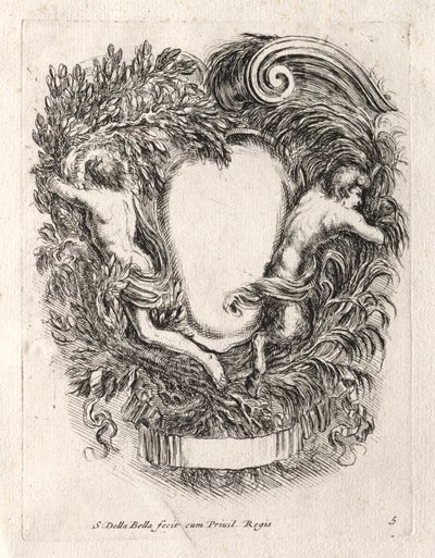 Nuevo modelo para un cartucho, 1647 de Stefano della Bella