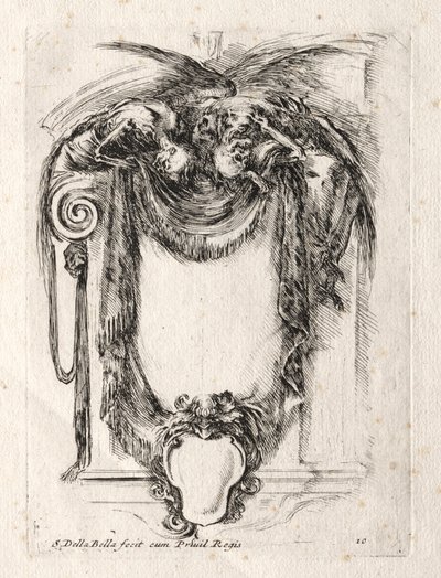 Nuevo modelo para un cartucho, 1647 de Stefano della Bella