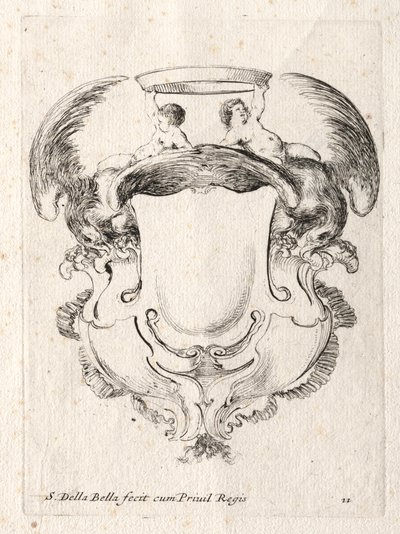 Nuevo modelo para un cartucho, 1647 de Stefano della Bella