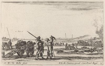 Oficial dando órdenes a un centinela, c. 1641 de Stefano della Bella
