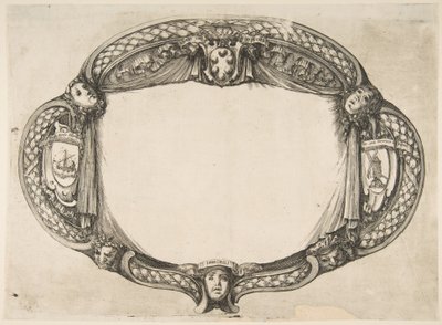 Diseño de ornamento para una tesis sobre el dispositivo: Quest un soccorso de Stefano della Bella