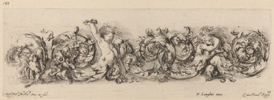 Friso ornamental con niños y perros, probablemente 1648 de Stefano della Bella
