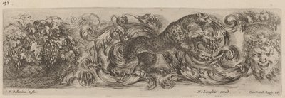 Friso ornamental con leopardo, probablemente 1648 de Stefano della Bella