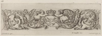 Friso ornamental con la letra L Luis XIV, probablemente 1648 de Stefano della Bella