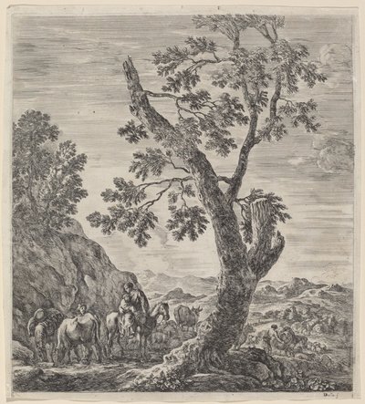 Campesina a Caballo con un Niño en sus Brazos, 1656 de Stefano della Bella