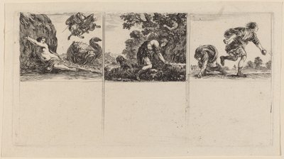Perseo y Andrómeda, Céfalo y Procris, Hipómenes y Atalanta, 1644 de Stefano della Bella
