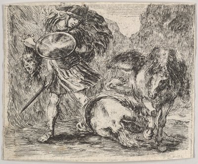 Perseo y Medusa, del Juego de la Mitología, 1644 de Stefano della Bella
