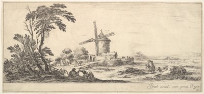 Placa 10: una familia en el centro del primer plano, varias figuras y caballos en el fondo, ca. 1641 de Stefano della Bella