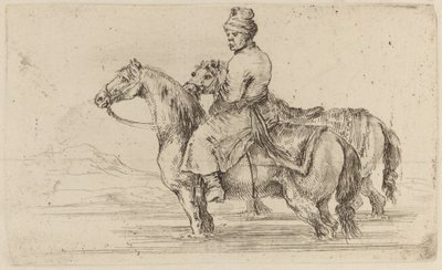 Asistente polaco con dos caballos de Stefano della Bella
