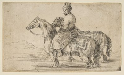Mozo polaco bañando caballos de Stefano della Bella