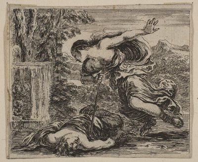 Píramo y Tisbe, del Juego de la Mitología Jeu de la Mythologie, 1644 de Stefano della Bella