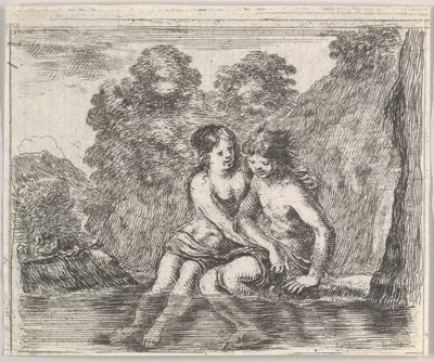 Salmacis y Hermafrodito, de Juego de la mitología, 1644 de Stefano della Bella
