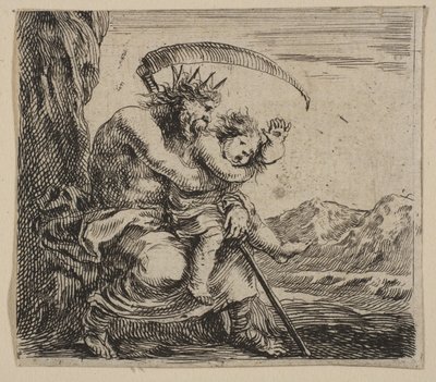 Saturno, del Juego de la Mitología Jeu de la Mythologie, 1644 de Stefano della Bella