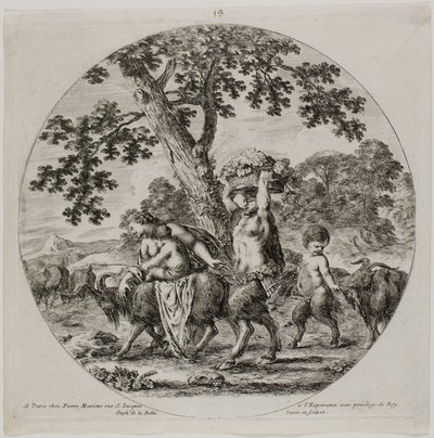 Familia de Sátiros Caminando de Stefano della Bella