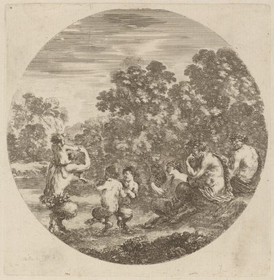 Sátiros y fauno de Stefano della Bella