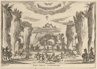 Escena de la gruta de Vulcano de Stefano della Bella