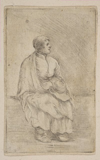 Eclesiástico sentado, ca. 1662 de Stefano della Bella