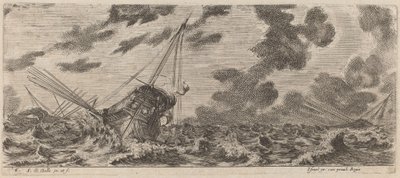 Barco en tempestad de Stefano della Bella
