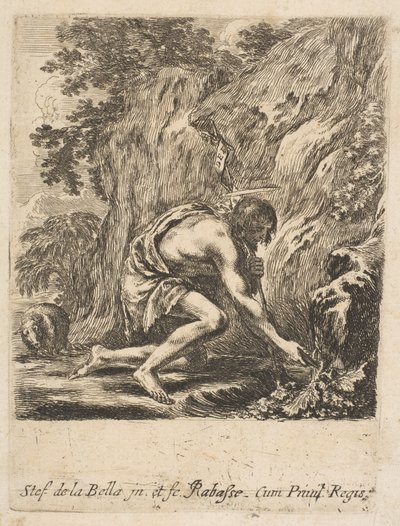 San Juan Bautista Sacando Agua de un Manantial, ca. 1649. de Stefano della Bella