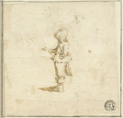Caballero de pie, señalando con la mano derecha de Stefano della Bella