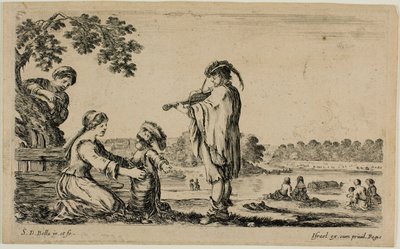 Violinista de pie, de Figuras diversas del campo de Stefano della Bella