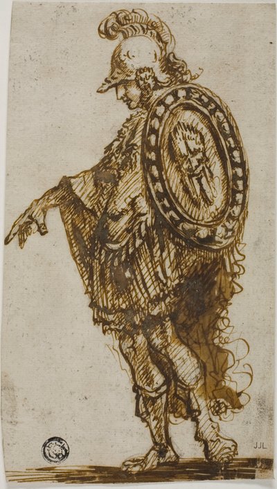 Guerrero de pie con escudo de Stefano della Bella