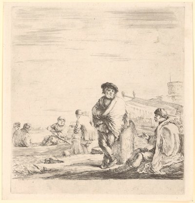 Marinero de pie junto a un levantino sentado de Stefano della Bella