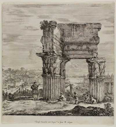 Templo de Concordia y el Foro Romano de Stefano della Bella