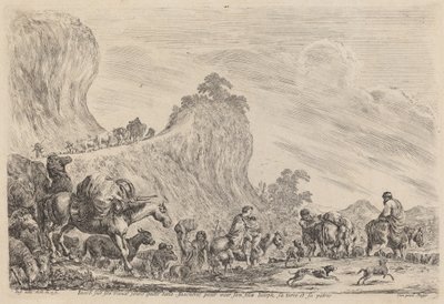 La partida de Jacob a Egipto, probablemente 1647 de Stefano della Bella