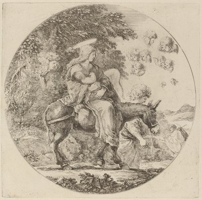 La huida a Egipto, probablemente 1662 de Stefano della Bella